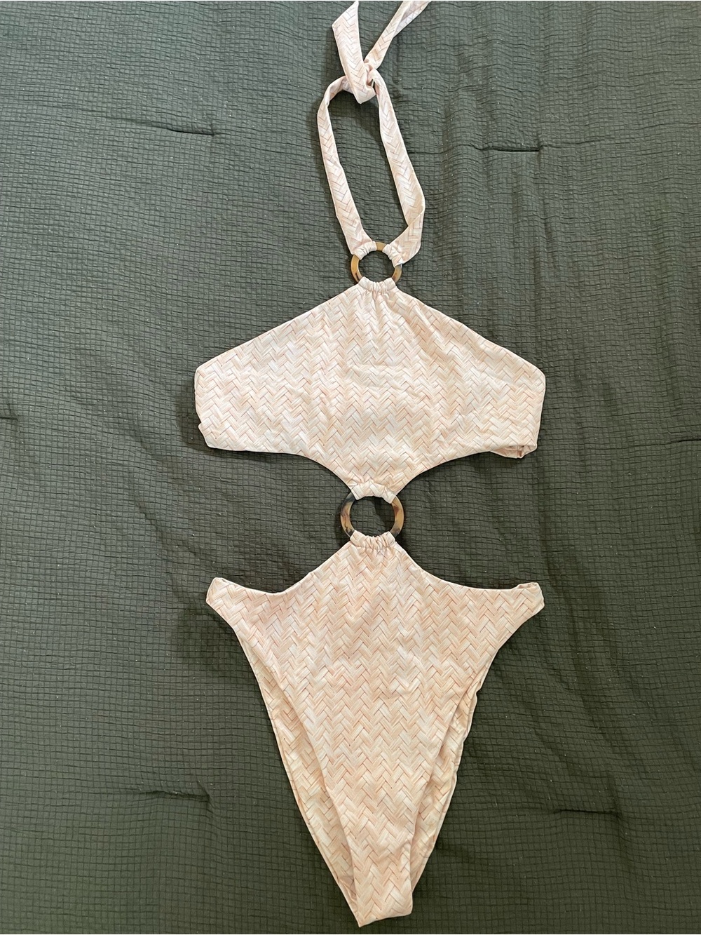 NWOT SAME SWIM Olivia One-Piece Swimsuit in Basketweave Size M